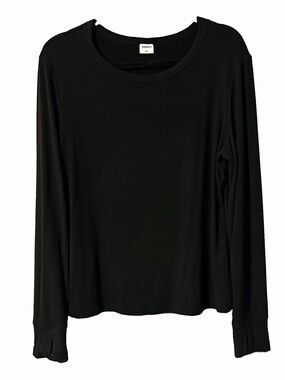XIEERDUO Black Long Sleeve Round Neck Tee XL